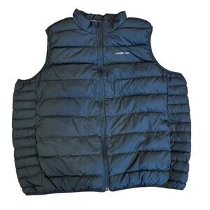 LANDS' END Black Full Zip Quilted Outdoor Insulated Down Puffer Vest Men's 2XL